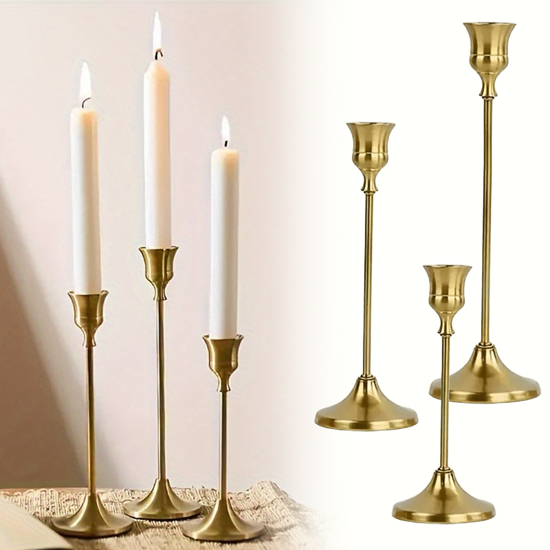 Candle Quotes - 3-12 szt. Eleganckie metalowe świeczniki w