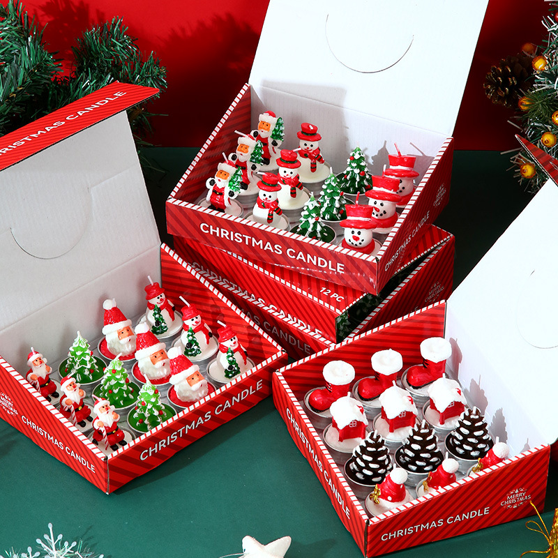 Candle Oil Supplies - 12 Świeczek Ozdoby Świąteczne Bez Dymu
