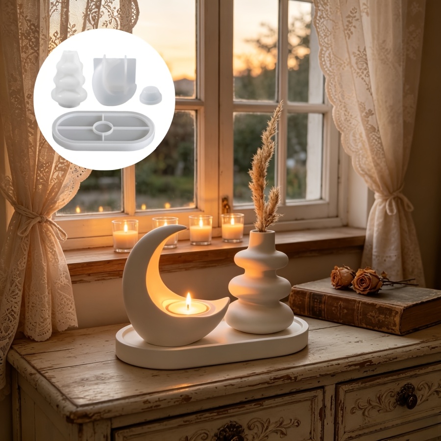 Candle Quotes - Zestaw 4 elementów, zawierający świecznik w