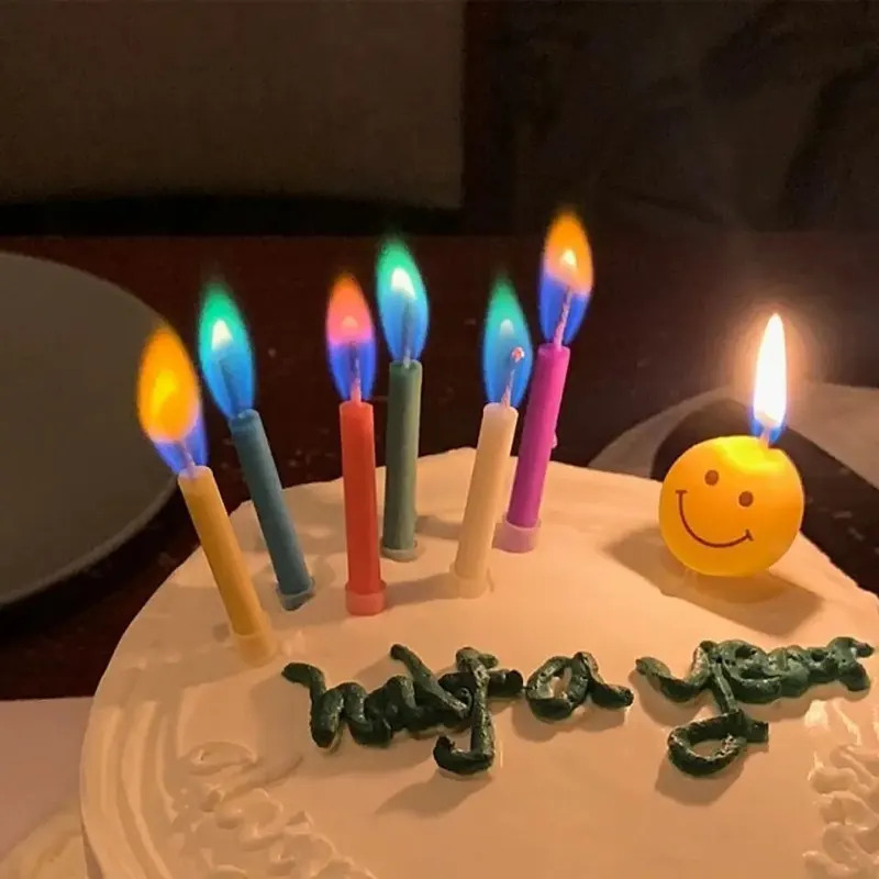 Candle Surprise - Wielokolorowe, kolorowe świeczki płomienne, 5/12 sztuk,