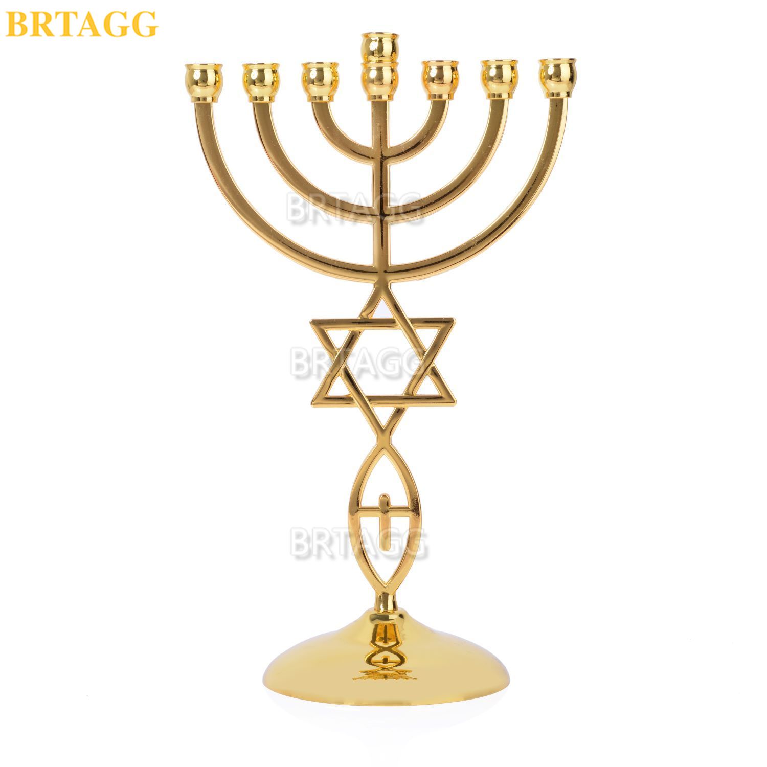Candle Quotes - BRTAGG Pozłacany mezjański Menora Izrael 7