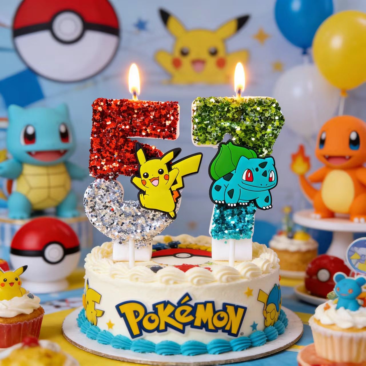 Candle Surprise - Urocza świeczka Pokemon z numerami 0-9,